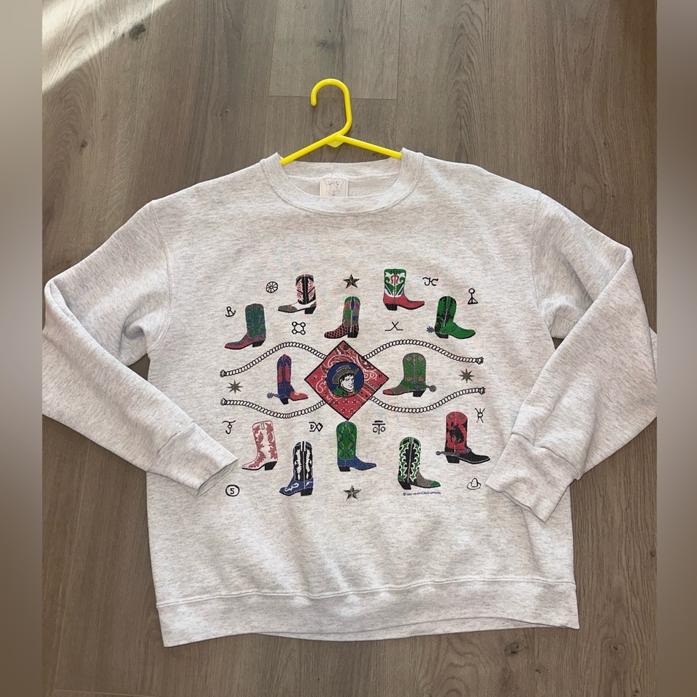 Vintage cowboy boots crewneck